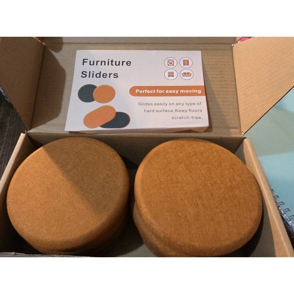 Furniture Sliders for Hardwood Floors Felt 8 Pack Round Reusable Furnit...‎